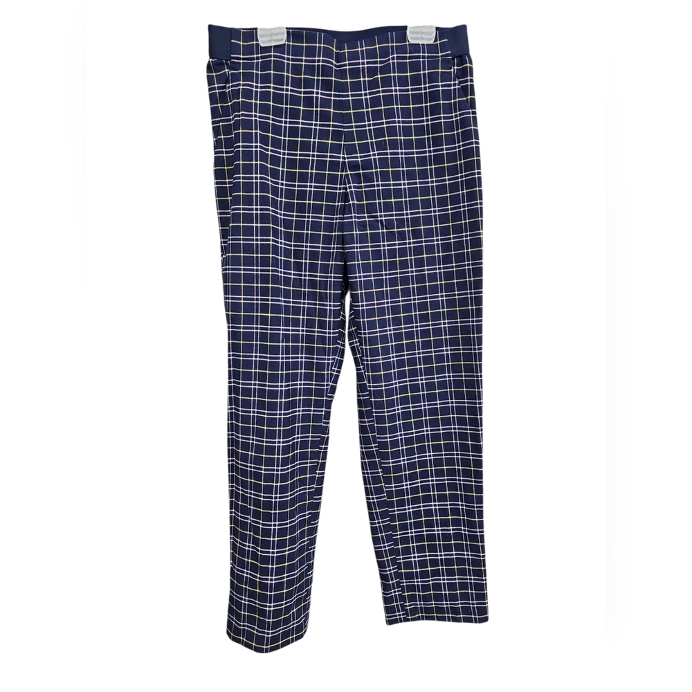 Uniqlo Kids Blue - White And Yellow Windowpane Check Pattern Pants Girl's Size L